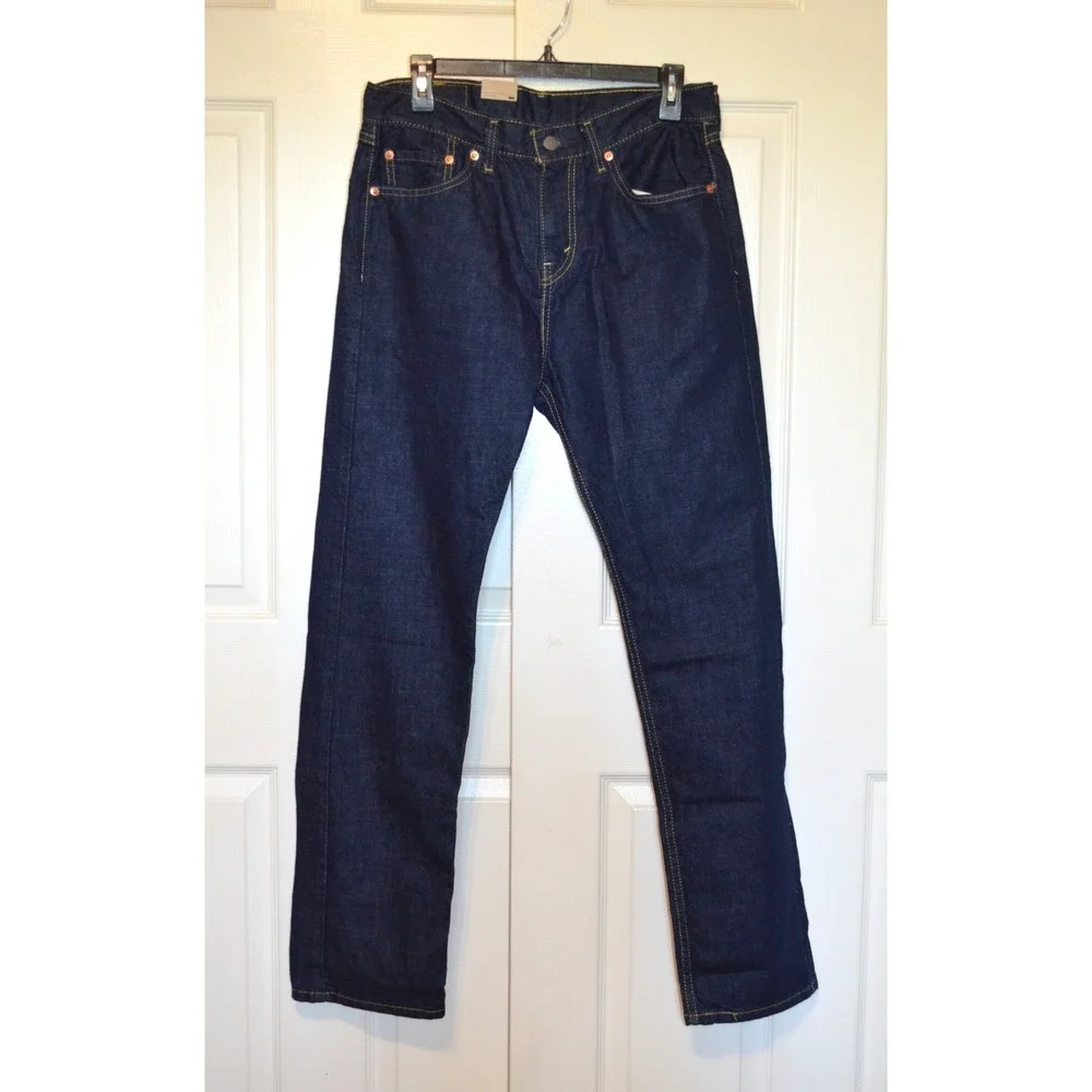 Levi's  505 Denim Blue Jeans Men's 33 x 32 (fits 32x31) Dark Wash Nwts Irregular
